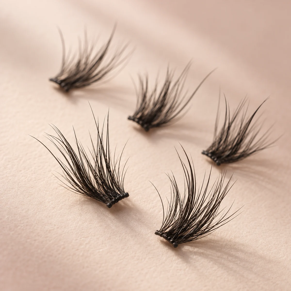 AI visual concept for wispy DIY lash clusters